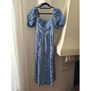 Reformation Rachelle Ruched Floral-Print Midi Dress 6